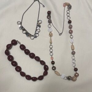 Vintage Elegant Multi-Color Beaded Necklace Set 3 piece #767